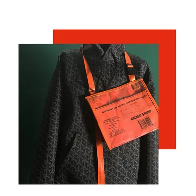 Bomber jacket hip hop stitching small bag