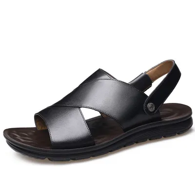 Men's leather men's beach shoes