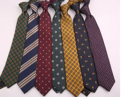 Men's Polyester Striped Flower Fashion Business Formal Tie