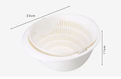 Double-Dish Sink Drain Basket Kitchen Panning Wash Fruit Basket
