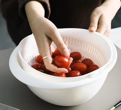 Double-Dish Sink Drain Basket Kitchen Panning Wash Fruit Basket