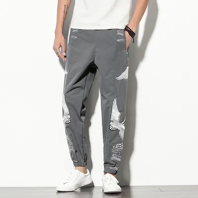 Embroidered crane legs