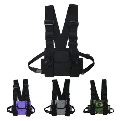 Kung multicolor tooling hip-hop vest backpack