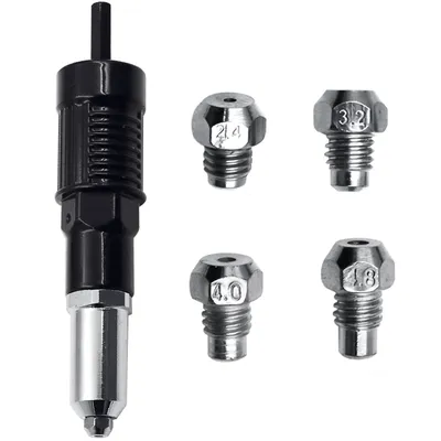 Electric drill rivet machine grabs rivet gun head