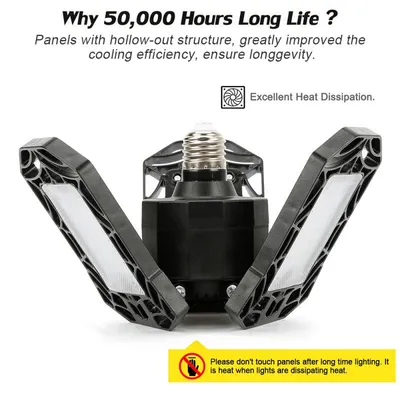 مصباح LED قابل للطي لمرآب السيارات