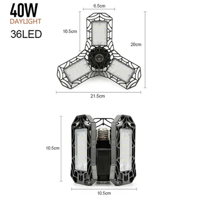 مصباح LED قابل للطي لمرآب السيارات