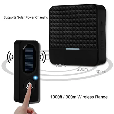 Solar-powered wireless doorbell