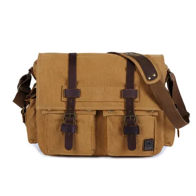 Men's canvas shoulder bag