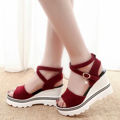 Spring and autumn waterproof fish mouth sandals high heels