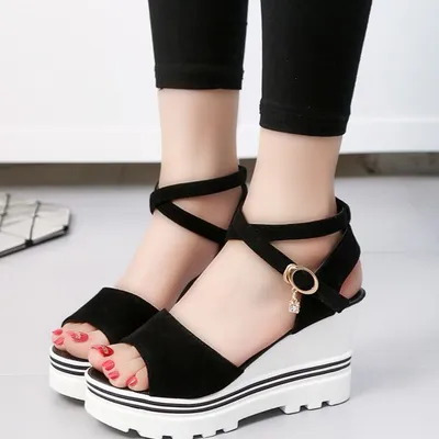 Spring and autumn waterproof fish mouth sandals high heels