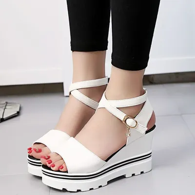 Spring and autumn waterproof fish mouth sandals high heels