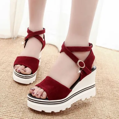 Spring and autumn waterproof fish mouth sandals high heels