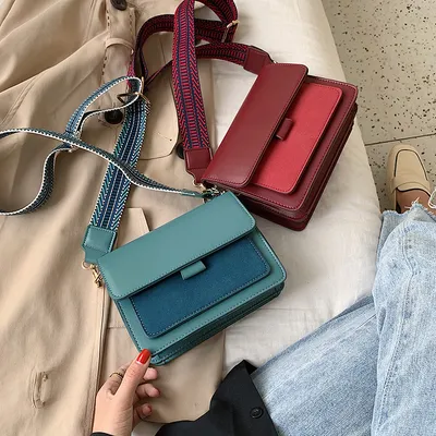 Scrub Broadband Shoulder Bag Crossbody Small Square Bag