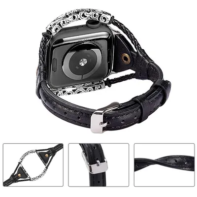 Handmade vintage metal bracelet fashion leather strap