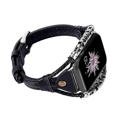 Handmade vintage metal bracelet fashion leather strap