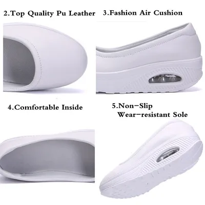 Plus size women's casual heightened wedge heel shoes