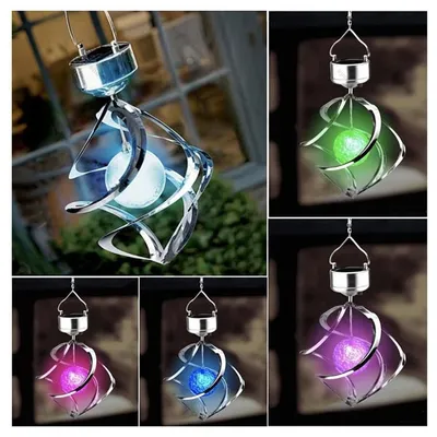 Outdoor Stainless Steel LED Solar Wind Bell Lamp acrylic ball building controlled wind bell rotating wind bell lamp landscape lamp