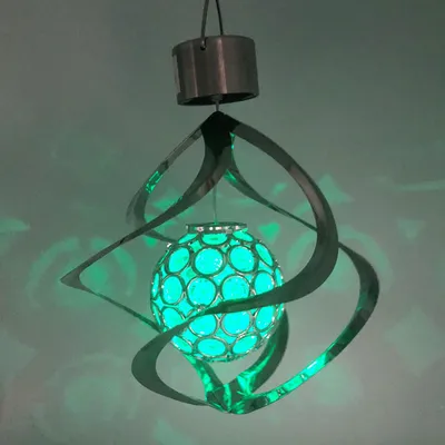 Outdoor Stainless Steel LED Solar Wind Bell Lamp acrylic ball building controlled wind bell rotating wind bell lamp landscape lamp