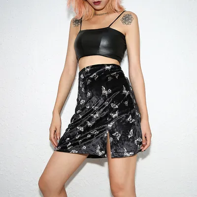 Butterfly print skirt