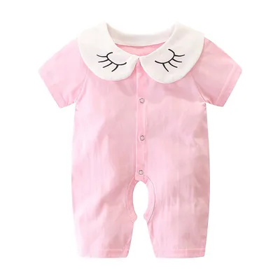 Baby halter thin cotton short sleeve jumpsuit