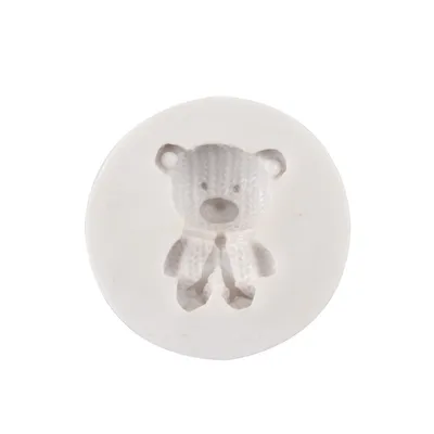 White Mini Bear Silicone Mold Baking Tools