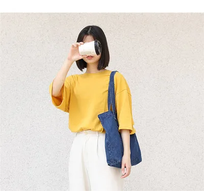 Denim handbag