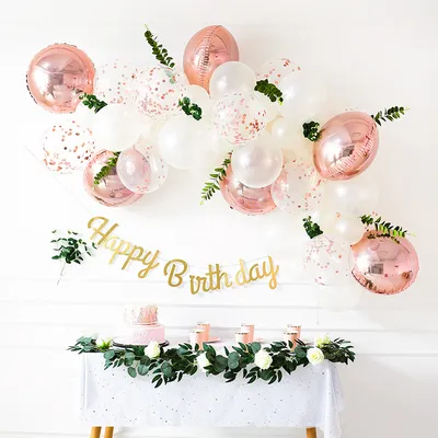 Birthday decoration scene layout balloons