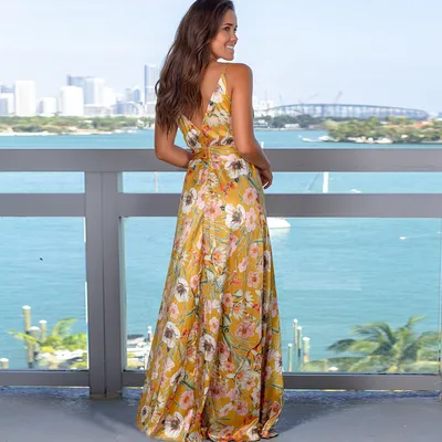 Strap leak back beach dress