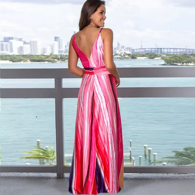 Strap leak back beach dress