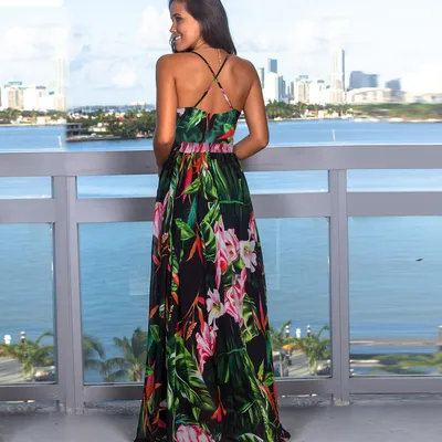 Strap leak back beach dress