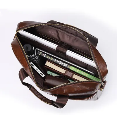 New leather men's briefcase