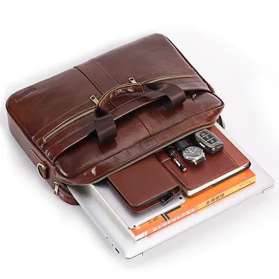 New leather men's briefcase