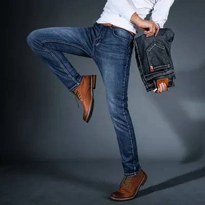 Men's casual Slim small straight tube trousers
