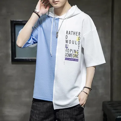 Round neck hooded sweater men