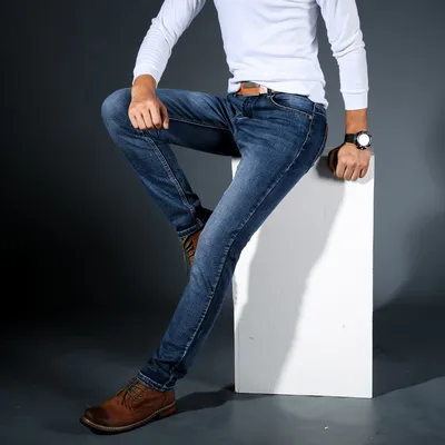 Men's casual Slim small straight tube trousers