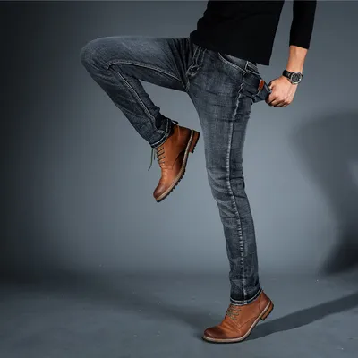 Men's casual Slim small straight tube trousers