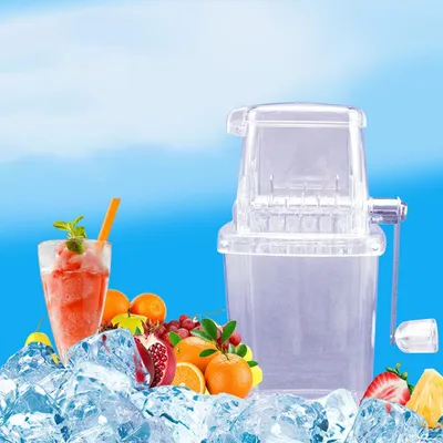 Manual Small Household Ice Crusher Multifunctional Transparent Bar Hand Ice Shaver Ice Mixing Creative Smoothie Ice Crusher