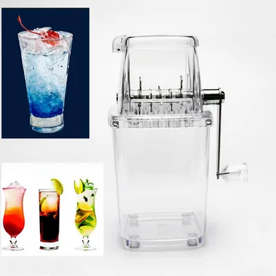 Manual Small Household Ice Crusher Multifunctional Transparent Bar Hand Ice Shaver Ice Mixing Creative Smoothie Ice Crusher