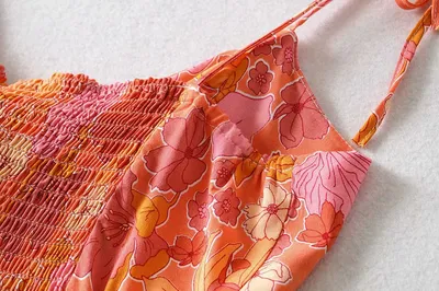 Ruffled Knotted Sling Top