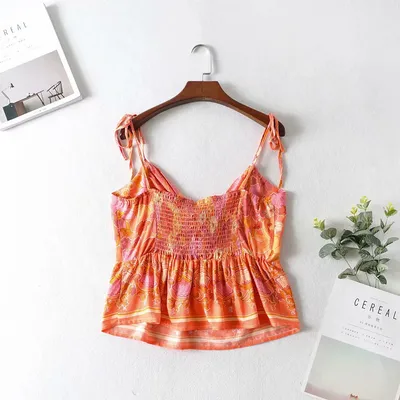 Ruffled Knotted Sling Top