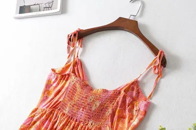 Ruffled Knotted Sling Top