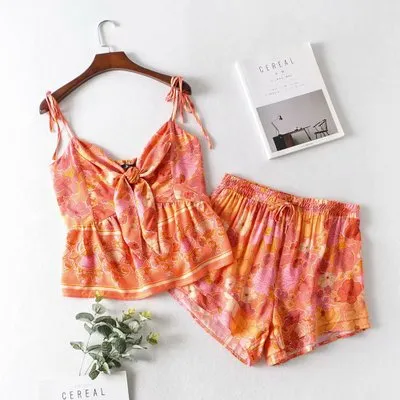 Ruffled Knotted Sling Top