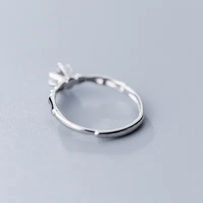 Simple Single Diamond Six Prong Ring