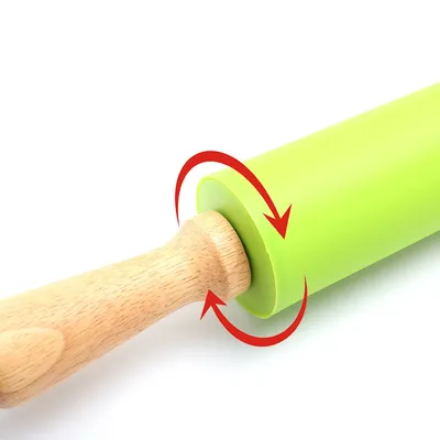Silicone wooden handle rolling pin