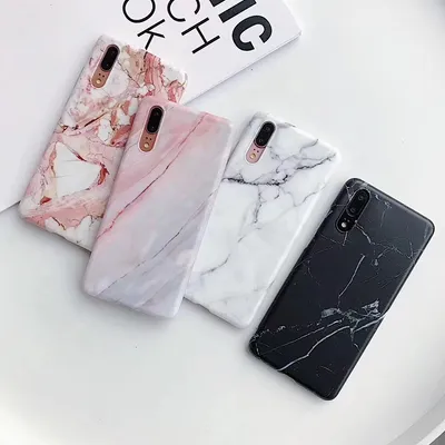 Gradient frosted coral marble phone case