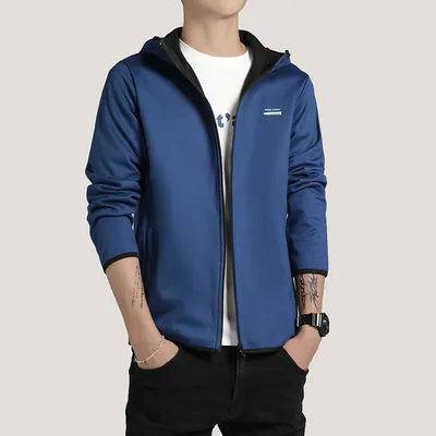 Fleece sweater men's hooded cardigan jacket