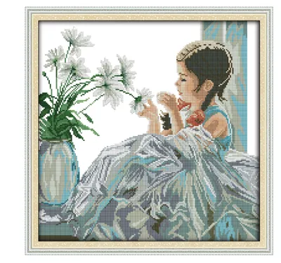 Cross-stitch bedroom large European character decoration painting