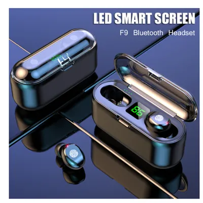Waterproof 9D HIFI Stereo Music Headset LED Display with Micphones
