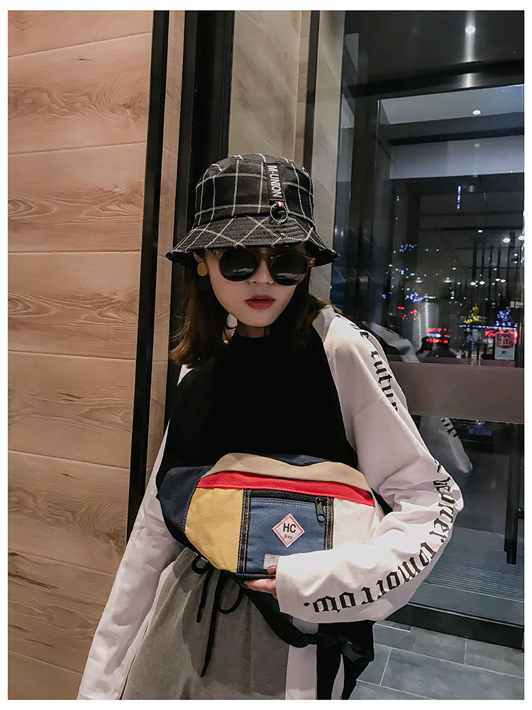 Contrast canvas bag mini sports chest