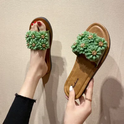 Fashion six chrysanthemum harbor Style Slippers